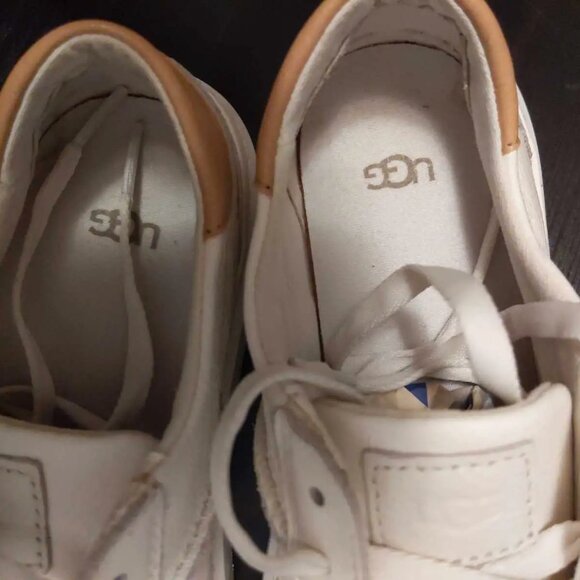 UGG Women's Alameda Leather Sneakers - Bright White - Size 6 - Picture 5 of 8